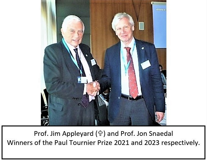 Photo of Prof. Jim Appleyard and Prof. Jon Snaedal, winners of the Paul Tournier Prize