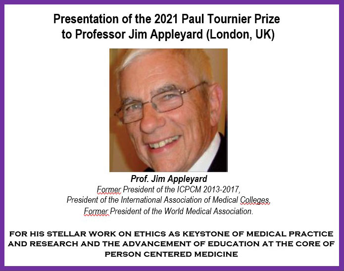 Paul Tournier Prize 2020 winner Prof. Jim Appleyard