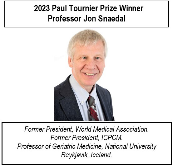 Paul Tournier Prize 2023 winner Prof. Jon Snaedal